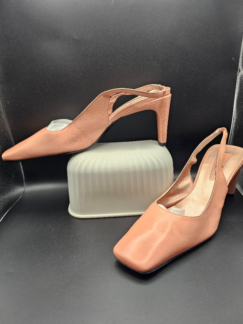 Enzo Angiolini Neutral Pointed‑Toe Slingback Heels – Size 8.5